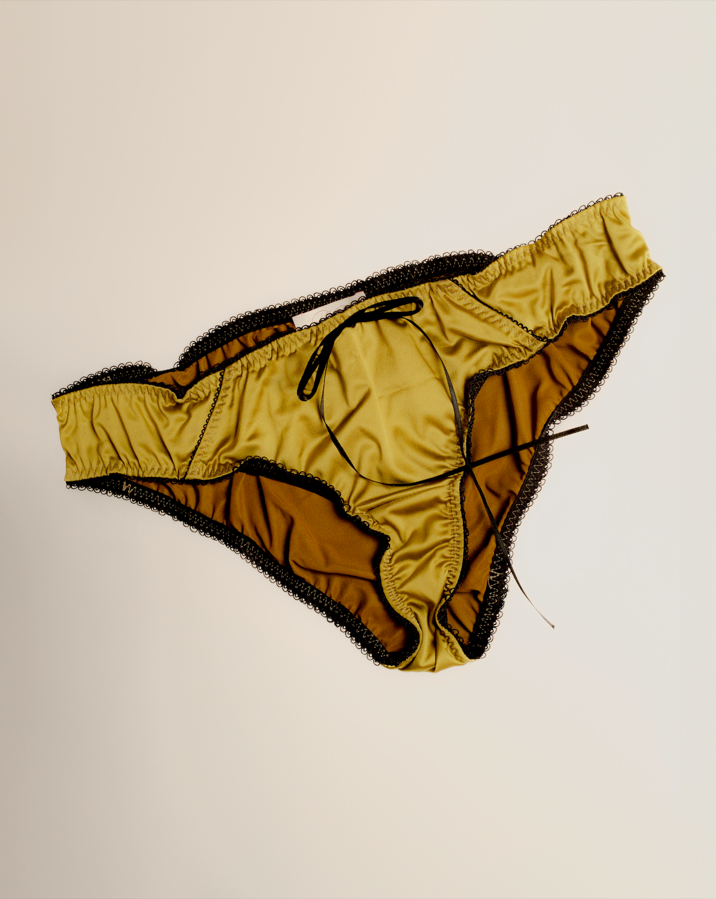 Olive Silk Satin Briefs